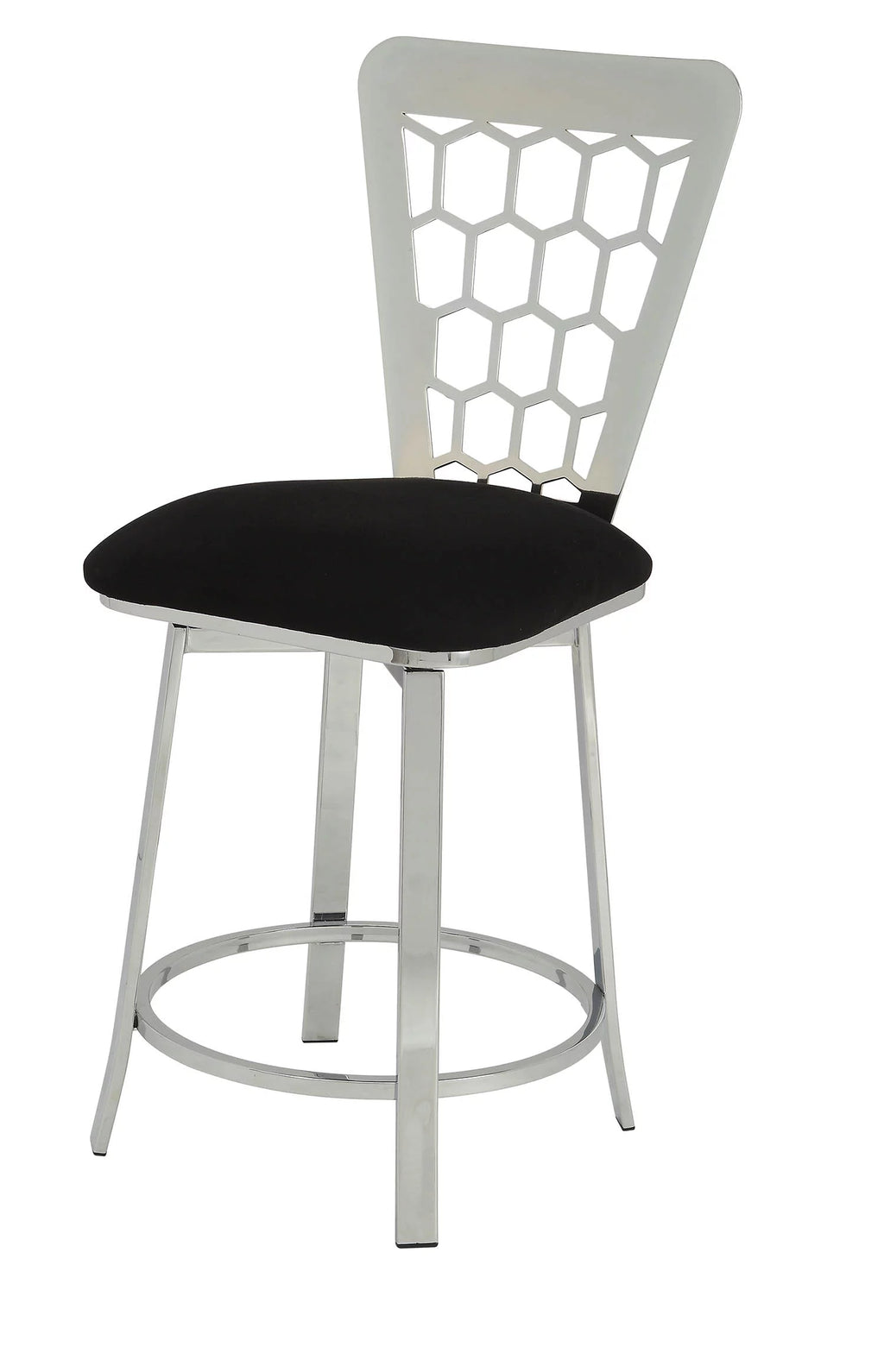 Black Microfiber Counter Height Chair Set of 2 J676