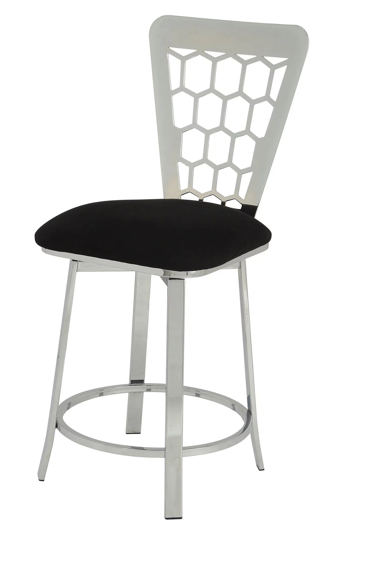 Black Microfiber Counter Height Chair Set of 2 J676