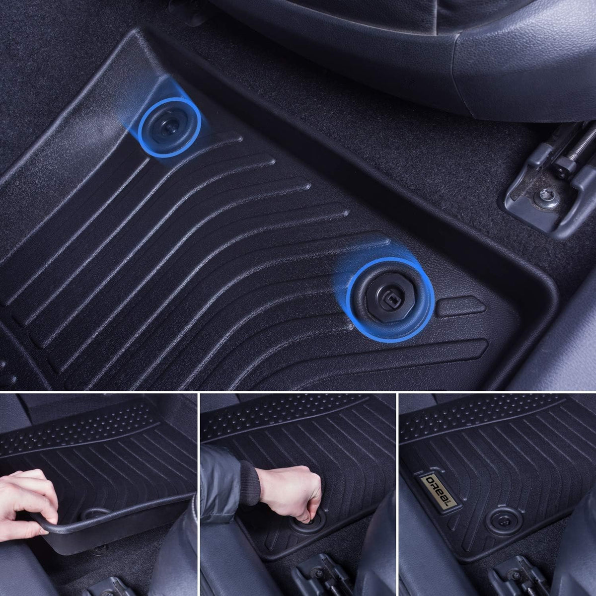 Black Floor Mats Liners Front Rear Carpet M541346