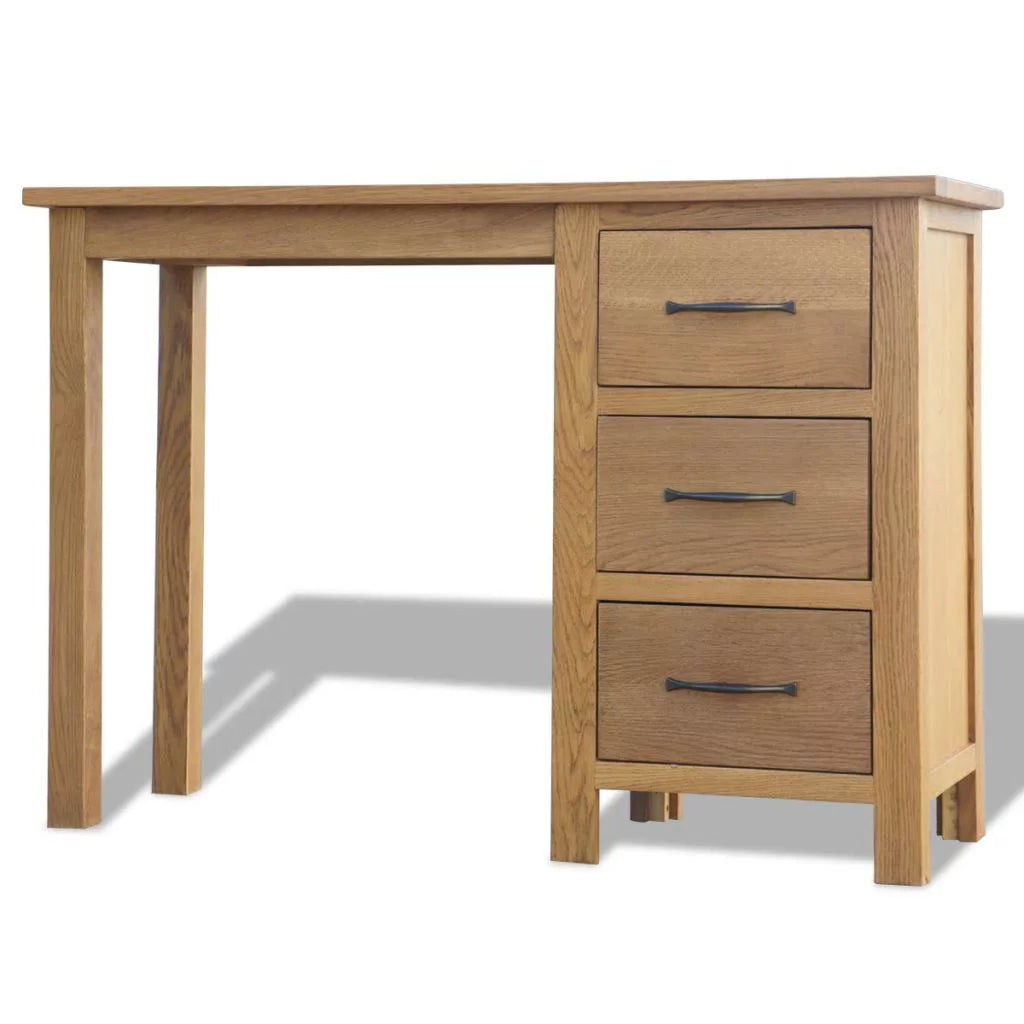 Solid Oak Wood Desk with 3 Drawers U11774