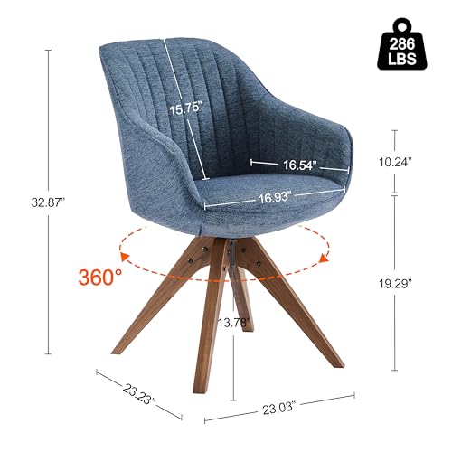 Off White Fabric Upholstered Swivel Accent Chair with Oak Wood Legs X54127