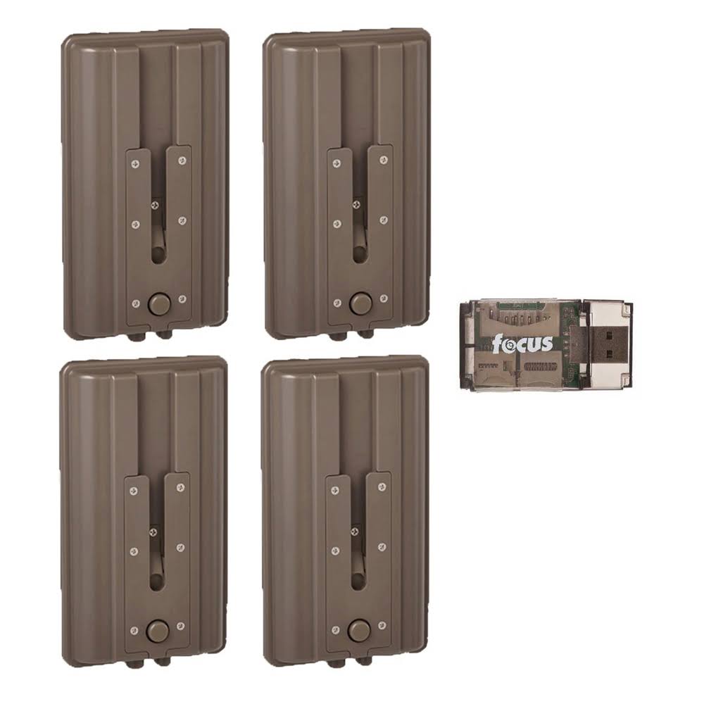Battery Booster for Trail Cameras 4-Pack with USB Reader A882