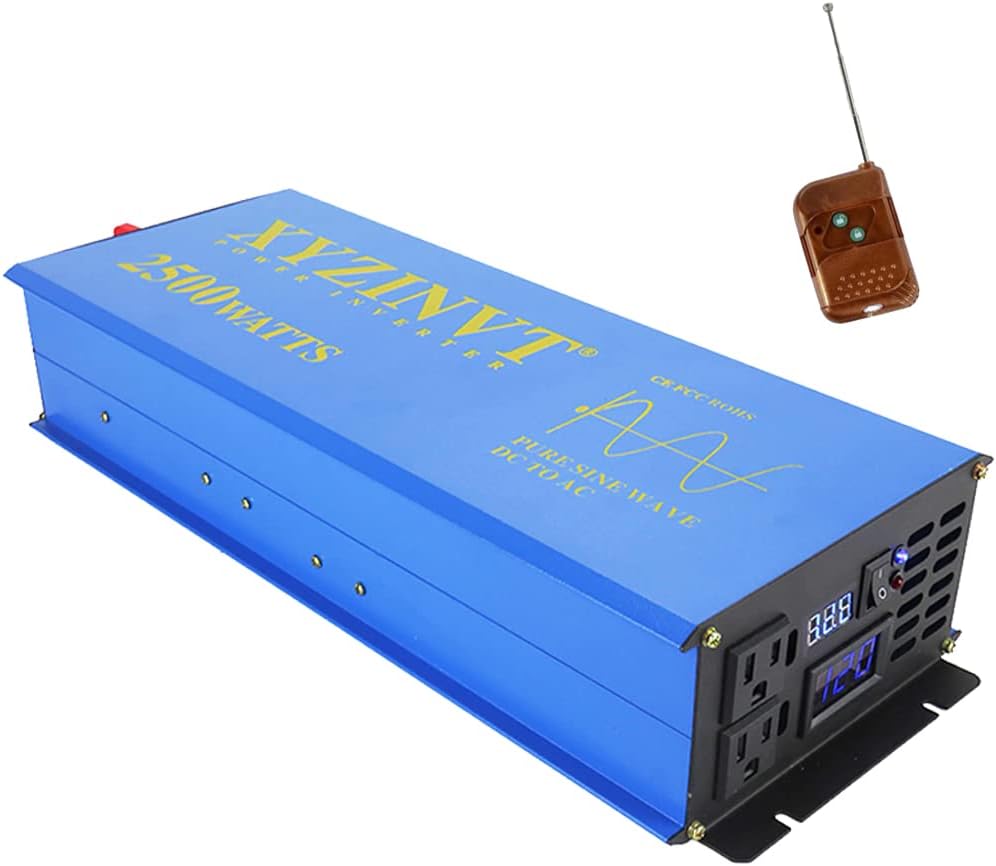 3000 watt Pure Sine Wave Power Inverter dc 24v to ac 120v with LED Display and Wireless Remote Controller K144460