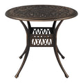 35" Round Cast Aluminum Outdoor Dining Table with Umbrella Hole B354960