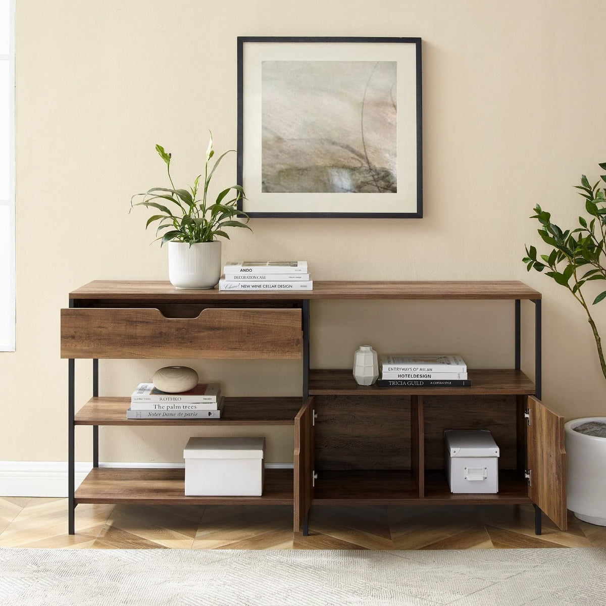 58-inch Dark Walnut Sideboard D9281
