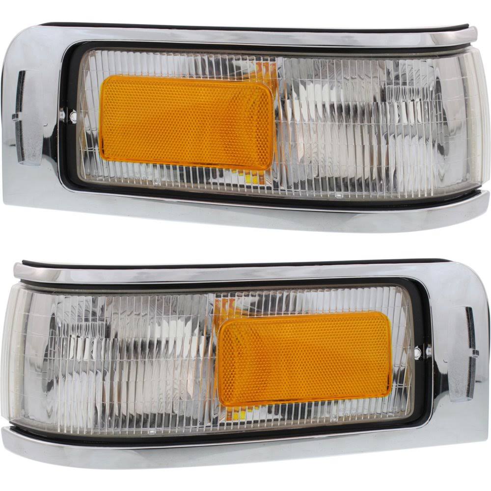1995 Lincoln Town Car Corner Light Driver and Passenger Side Clear & Amber Lens L6752