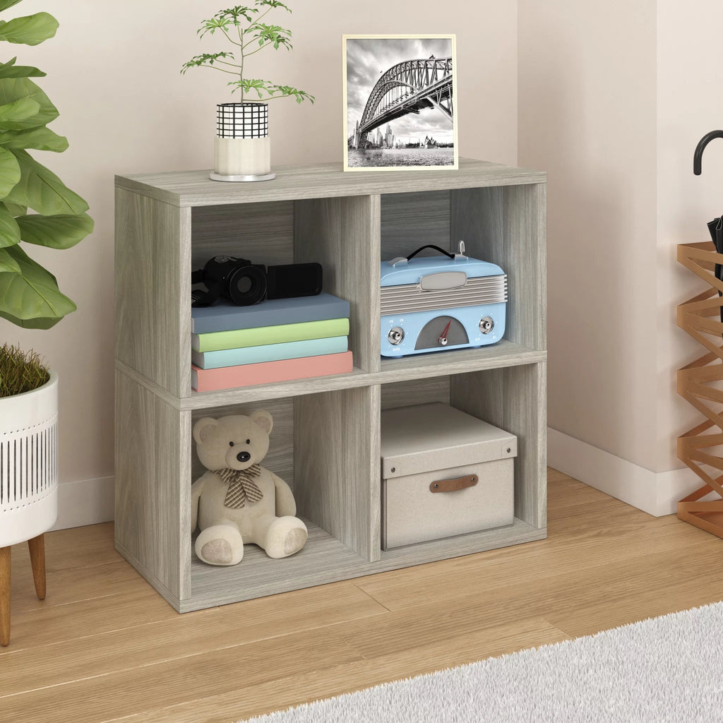 4 Cubby Bookcase Cube Shelf Organizer L591950