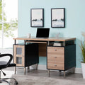 4-Drawer Two-Tone Small Desk with Storage and Charging Station H667405