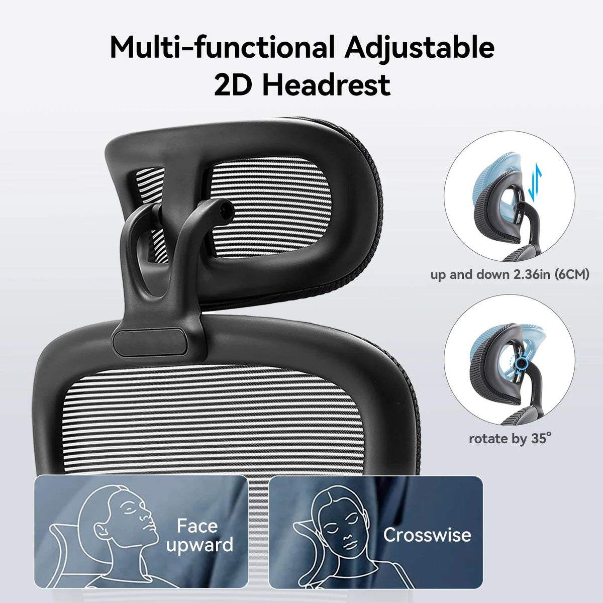 Black Ergonomic Mesh Office Chair with Headrest and Lumbar Support I877603