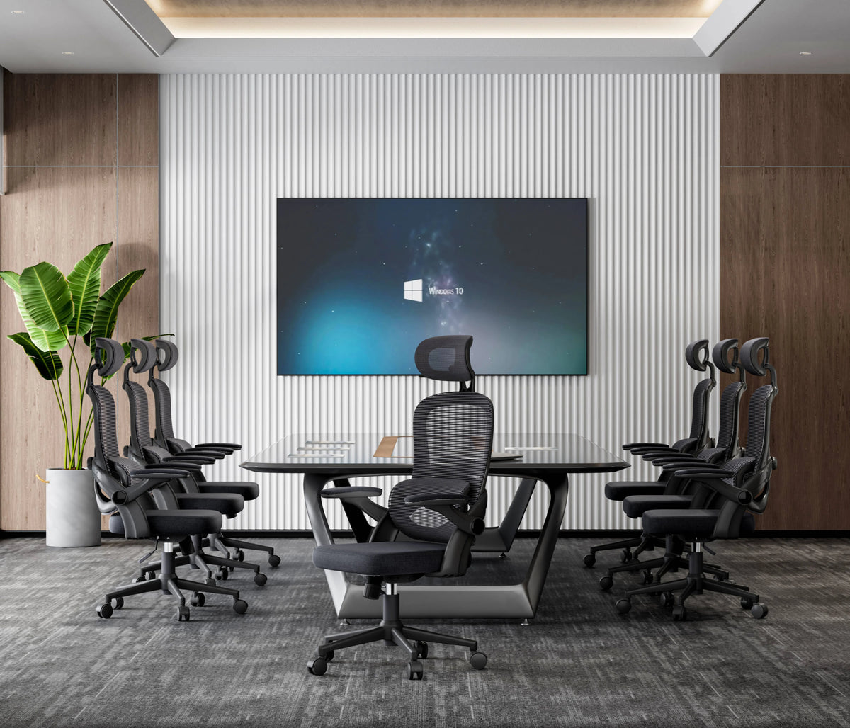 Black Ergonomic Mesh Office Chair with Headrest and Lumbar Support I877603