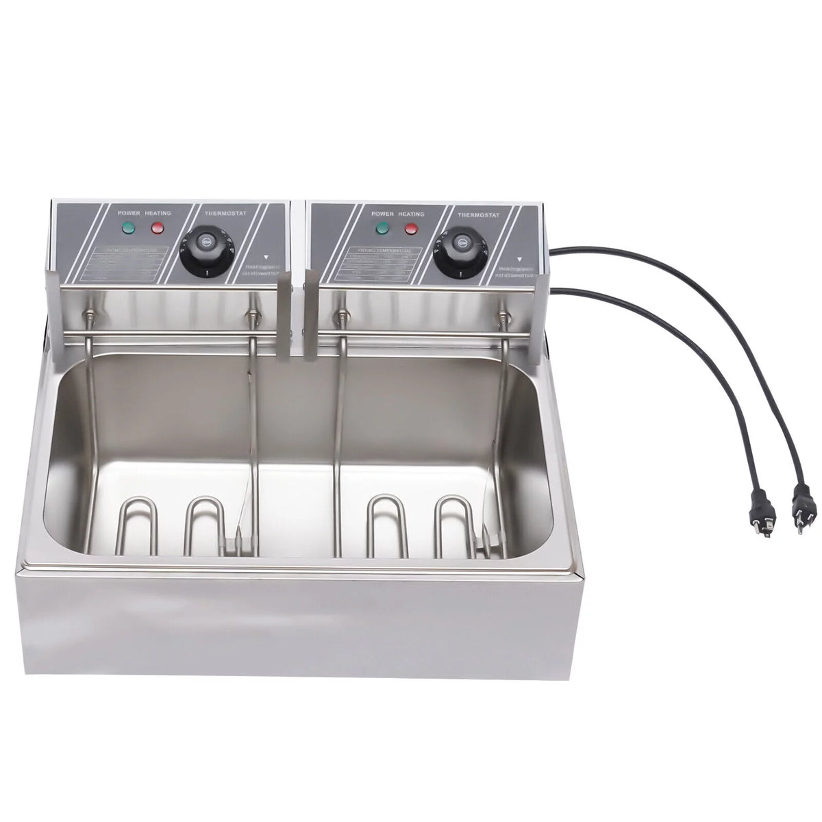 12.9QT 5000W Stainless Steel Dual Tank Deep Fryer C395477