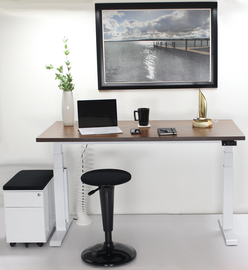 Dual Motor Height Adjustable Desk with White Frame F12629