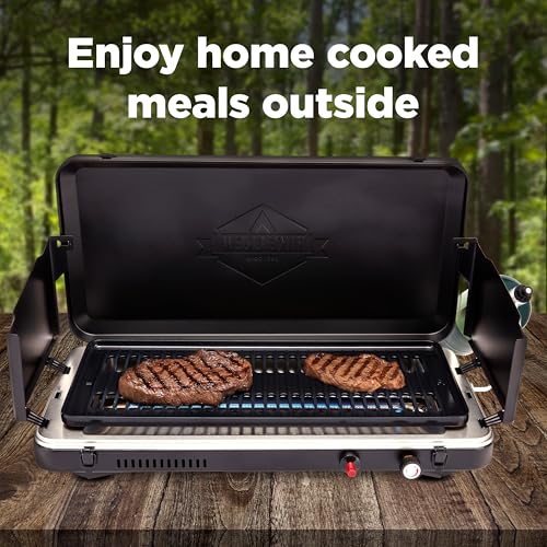 2-in-1 Gas Camping Grill and Griddle Combo N80688