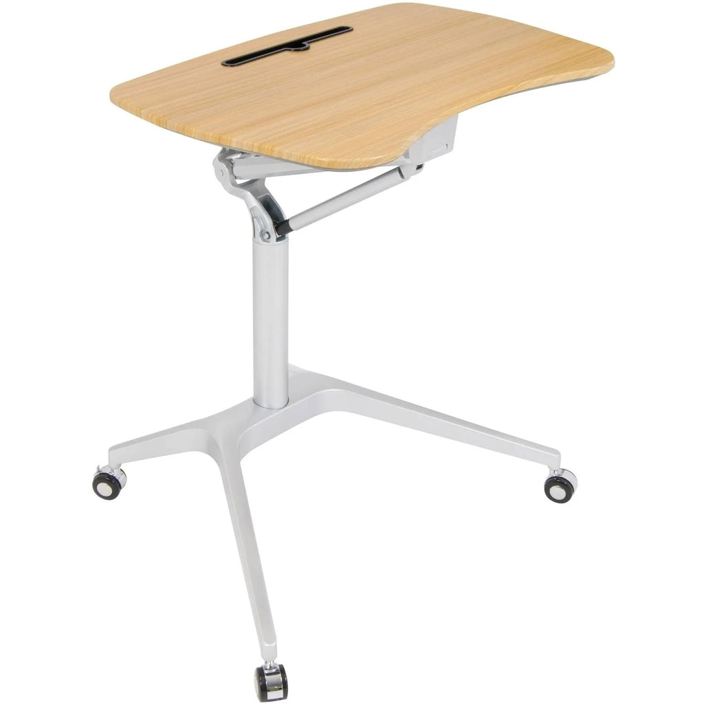 Height Adjustable Steel and Maple Mobile Desk Y7715