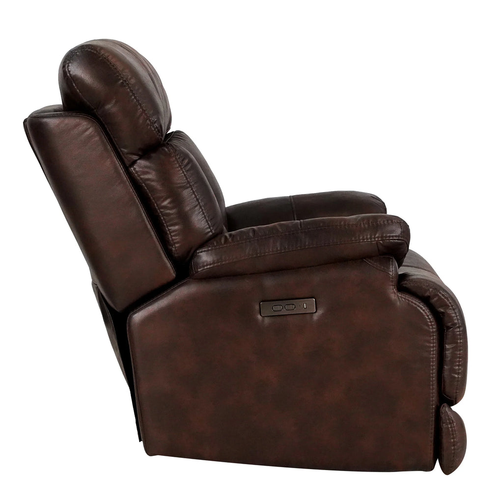 Chocolate Brown Leather Power Recliner D6176