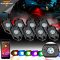 RGB 8 Pods Bluetooth Waterproof Multicolor LED Rock Light Kit S775
