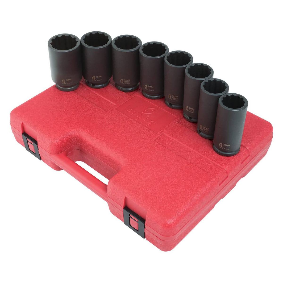 8 Piece 1/2" Drive Deep 12 Point Spindle Nut Impact Socket Set A34933