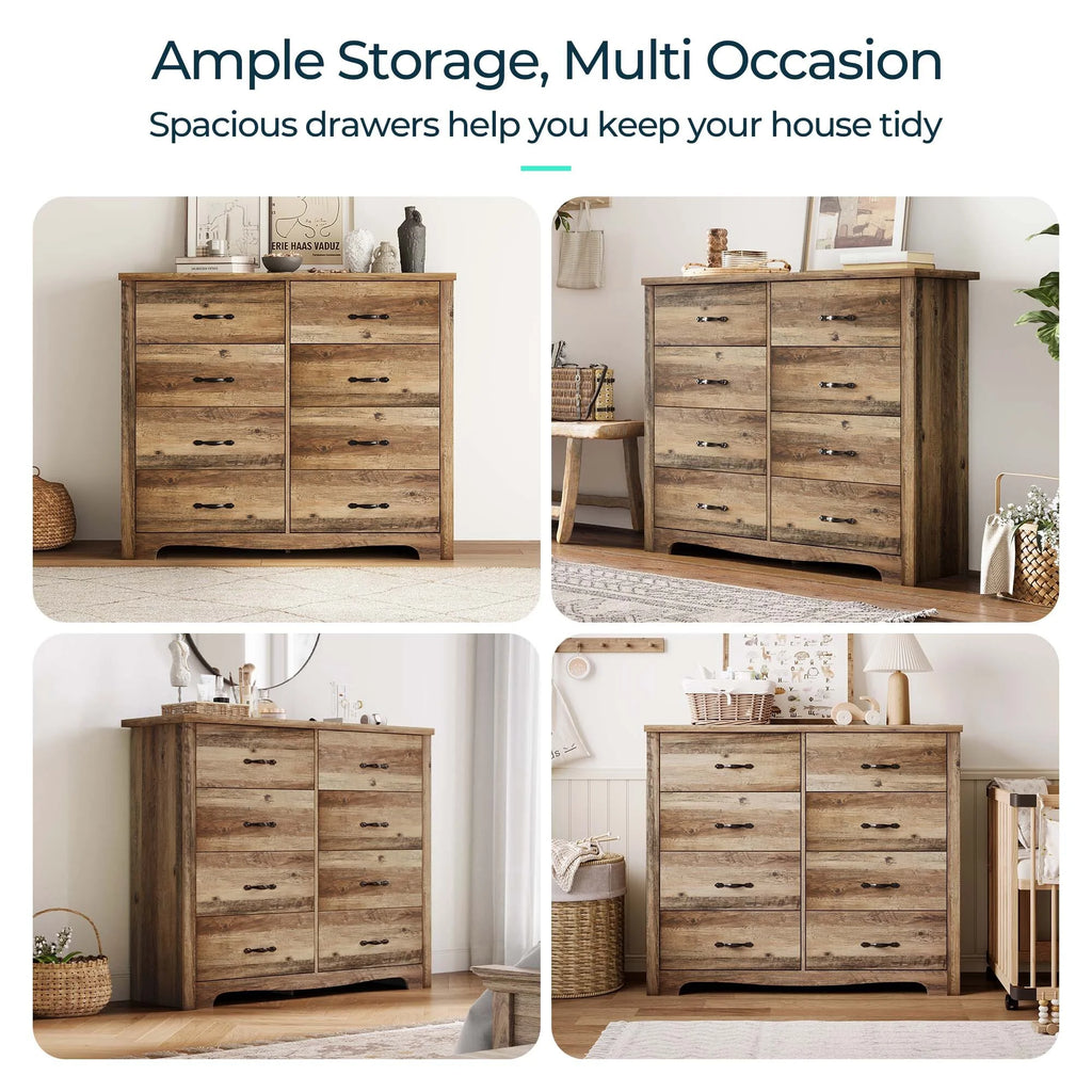 Black 8 Drawer Wood Dresser Q6982