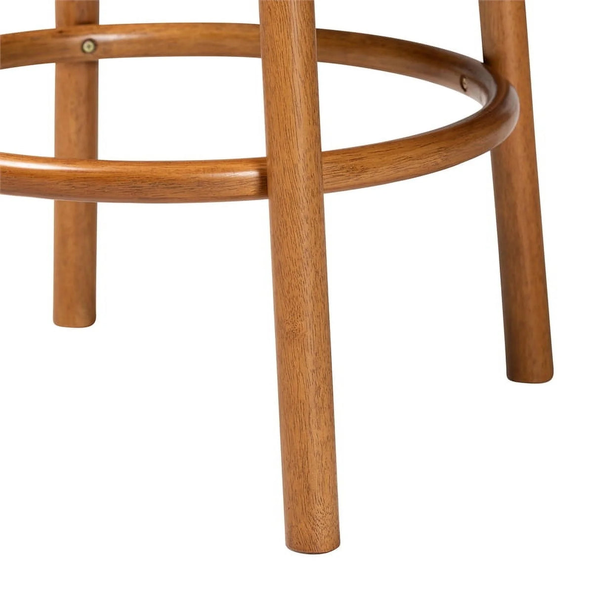 Light Gray Fabric and Brown Wood 2-Piece Bar Stool Set C29749