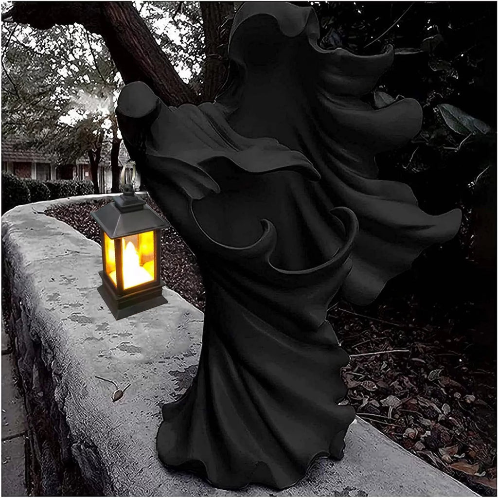 Ghost Witch Messenger with Lantern Statue Ornament A9604