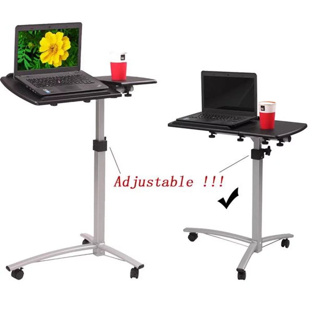 Black Computer Desk With Wheels A367