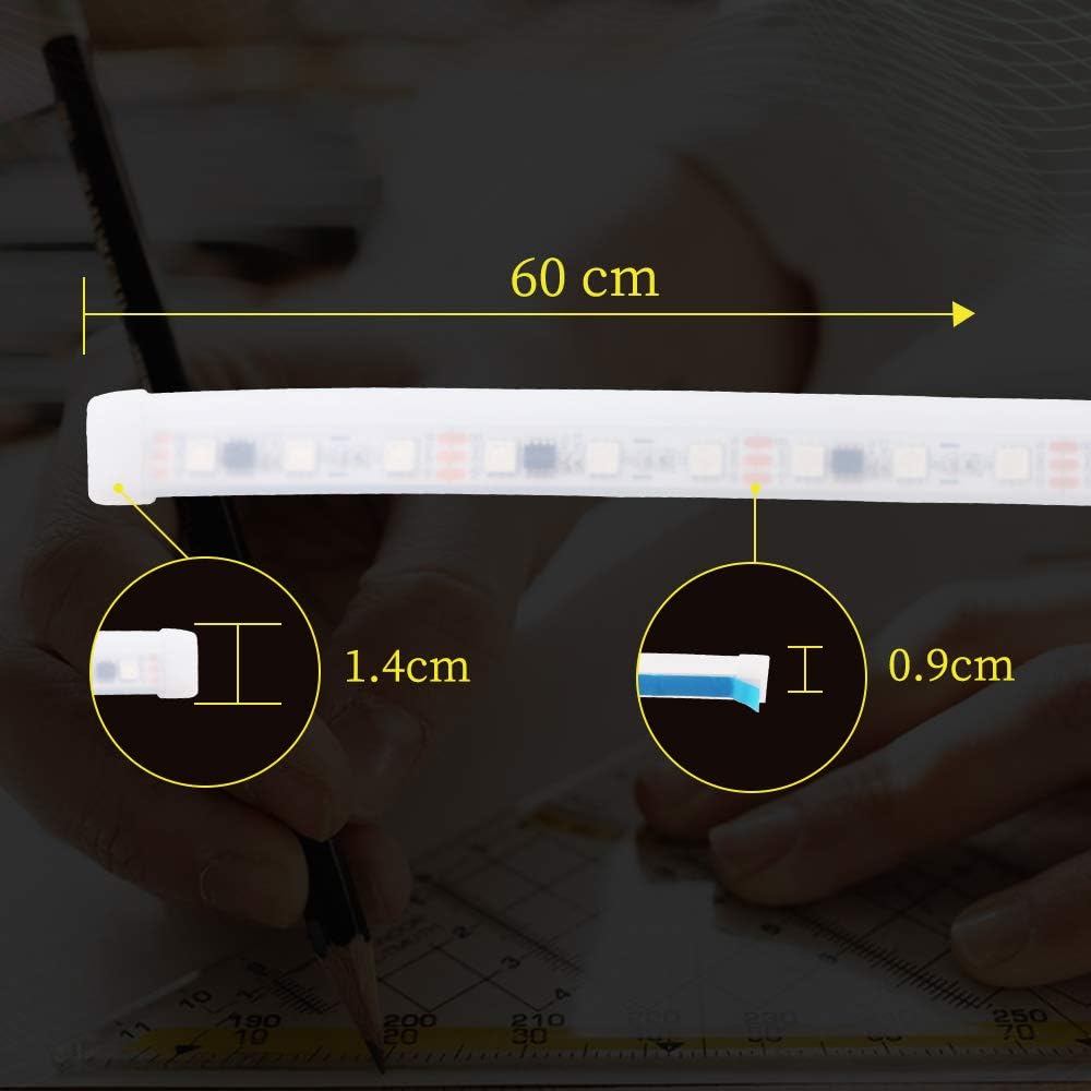 RGB Multi Color 60CM/24 Inch Waterproof LED Strip Lights 2Packs V891361