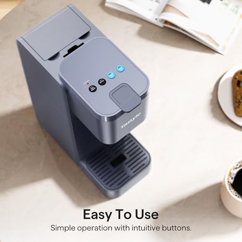 Single Serve Coffee Maker for K Cup, Ground and Tea Leaves, Hot and Iced Coffee Machines with Bold Setting, 6 to 16 Oz Brew Sizes, Compact for Small Spaces, Black M12229