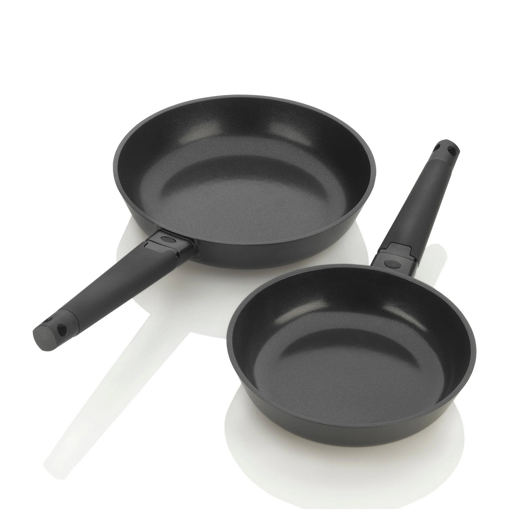 2pc Cast Aluminum Ceramic Nonstick Skillet Set J492008