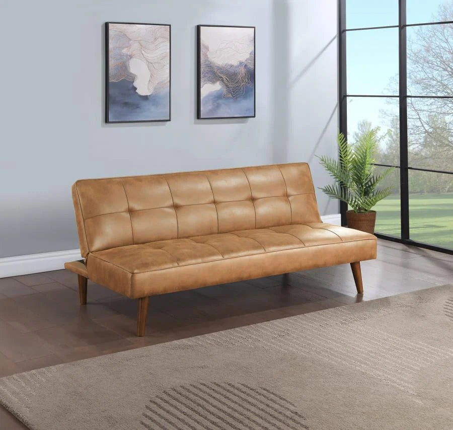 Faux Leather Tufted Convertible Sofa Bed H678