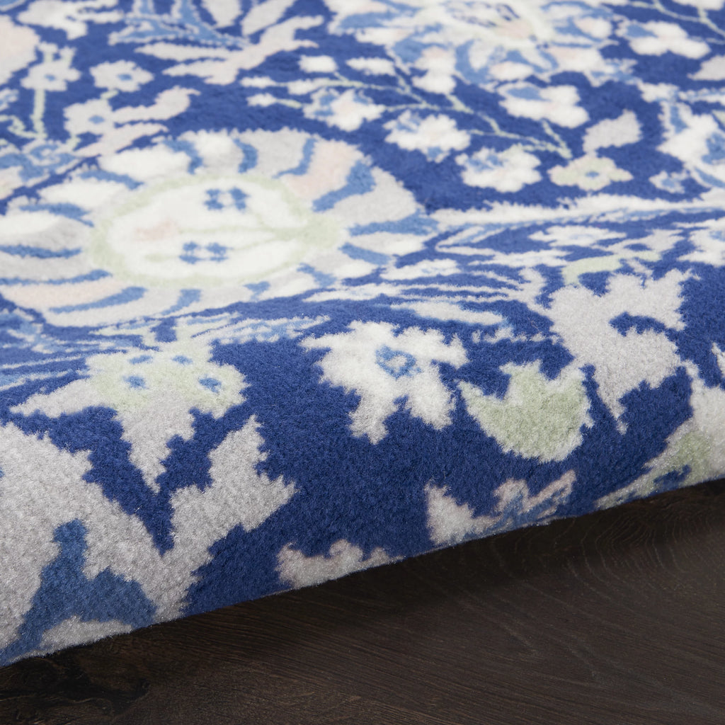 Floral Bohemian Navy Multicolor 5' x 7' Area Rug O416