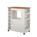 White Natural Kitchen Cart Y74579