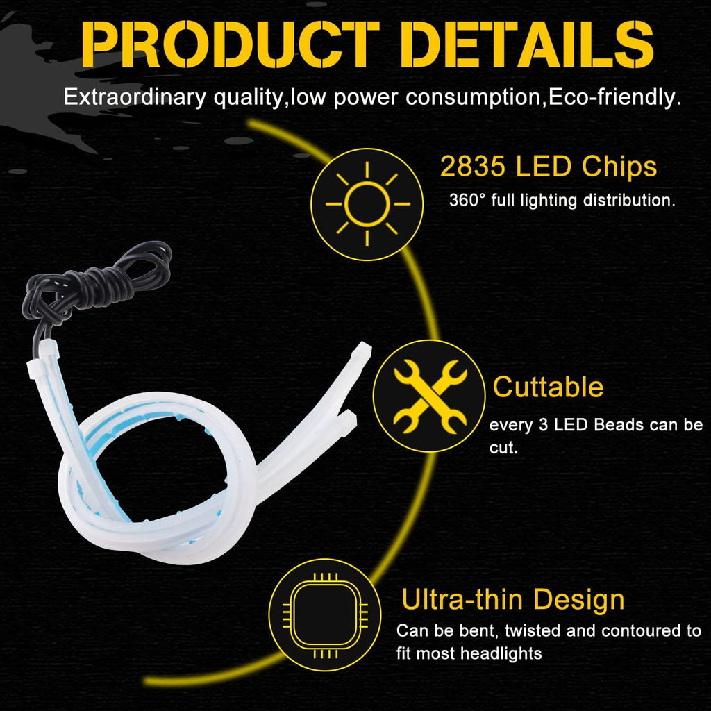 RGB Multi Color 60CM/24 Inch Waterproof LED Strip Lights 2Packs V891361