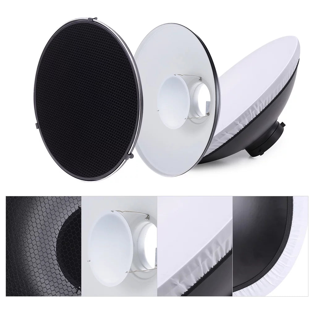 41cm Speedlite Strobe Diffuser Beauty Dish Lampshade with Reflector Honeycomb Soft Cloth L474079
