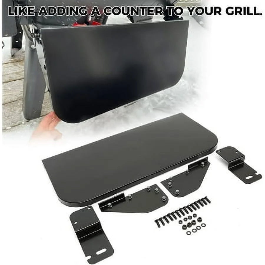 Black Folding Shelf Pellet Grill Front Shelf Powder Coated Steel C377