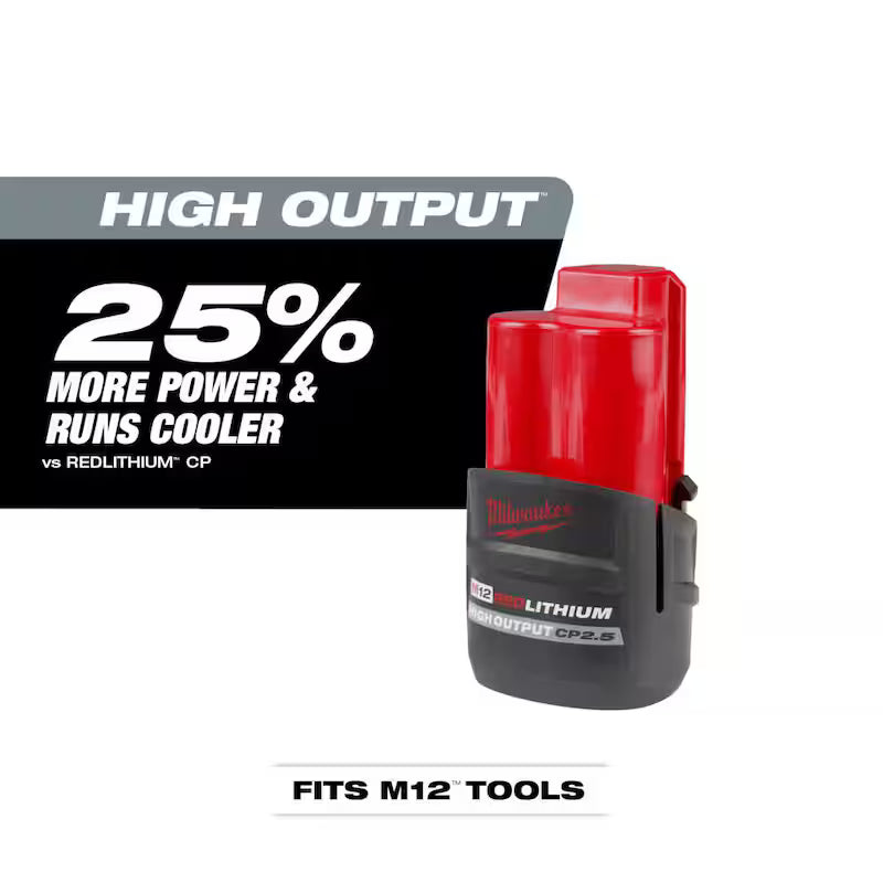 12V Lithium-Ion Brushless Cordless Right Angle Impact Wrenches with 2.5 Ah Batteries H931953