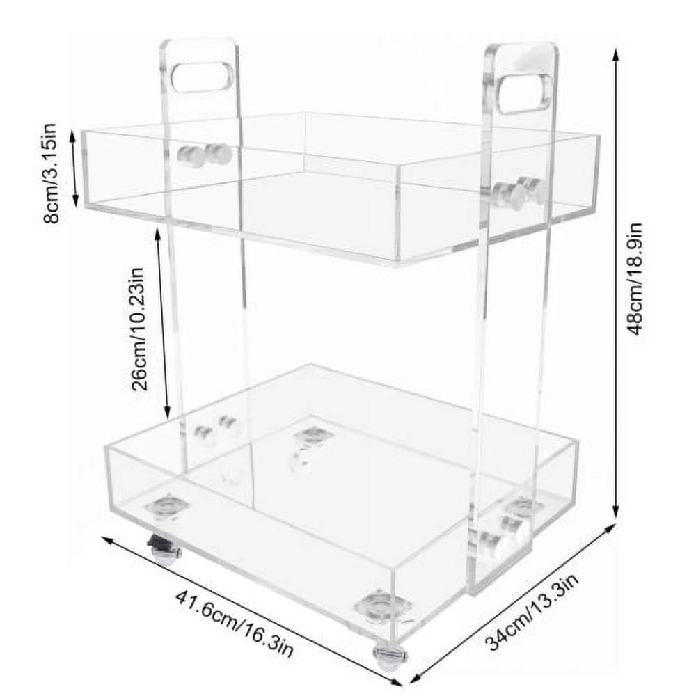 Acrylic Nightstand with 4 Wheels H667