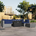 8-Piece Wicker Outdoor Sectional Sofa with Fire Pit Table I8565