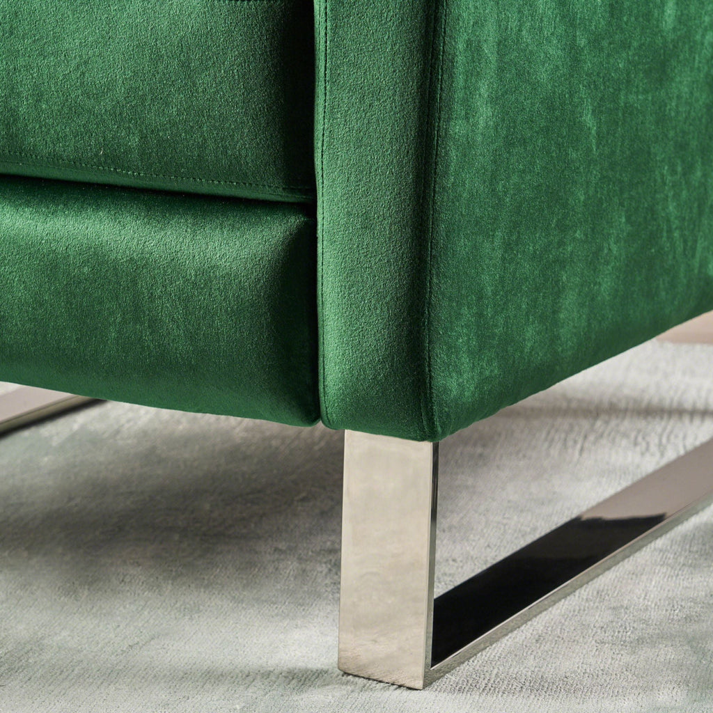 Green Velvet Push Back Recliner K17522
