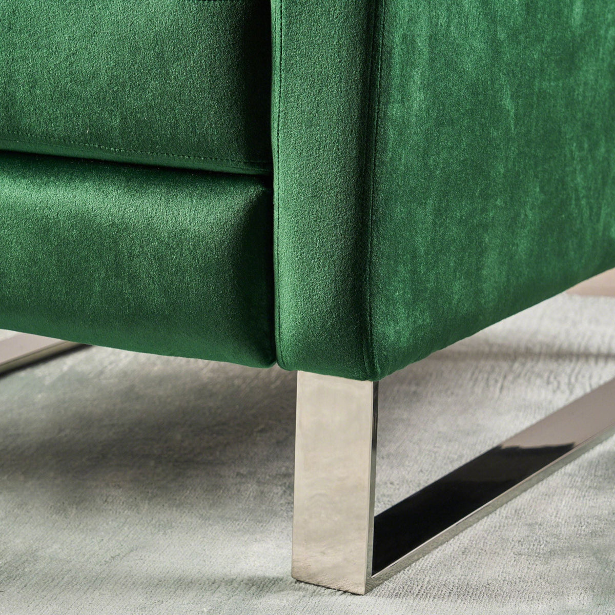Green Velvet Push Back Recliner K17522