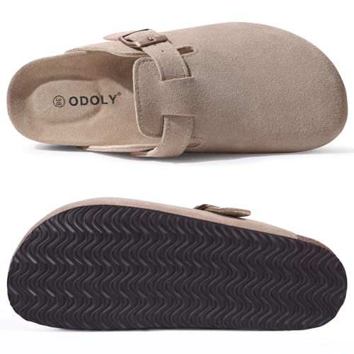 Suede Clogs with Cork Footbed Z96738