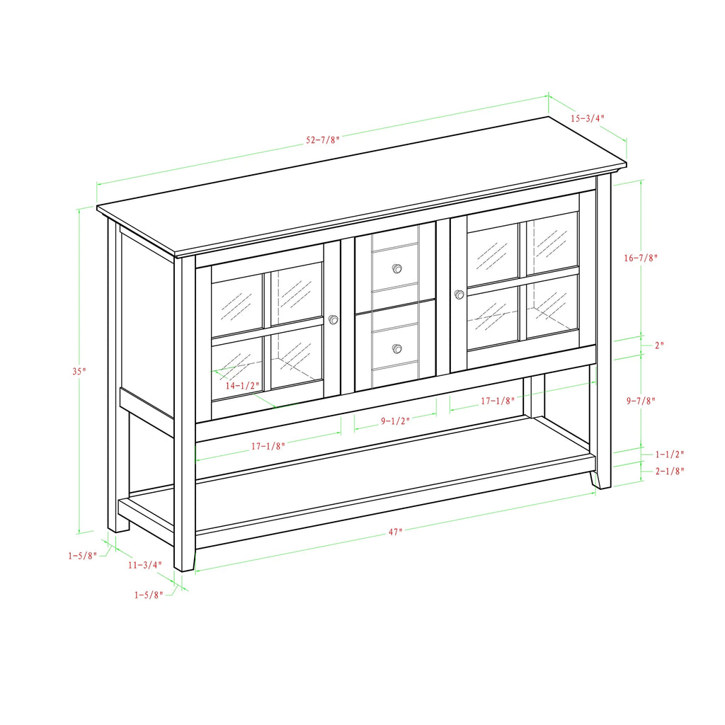 52" Wood Console Table TV Stand S389