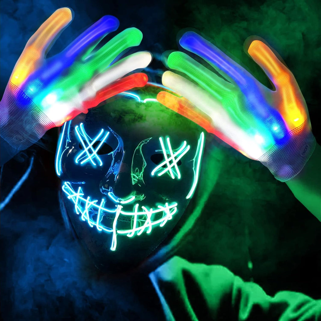 LED Light Up Mask with Gloves Kit E37372