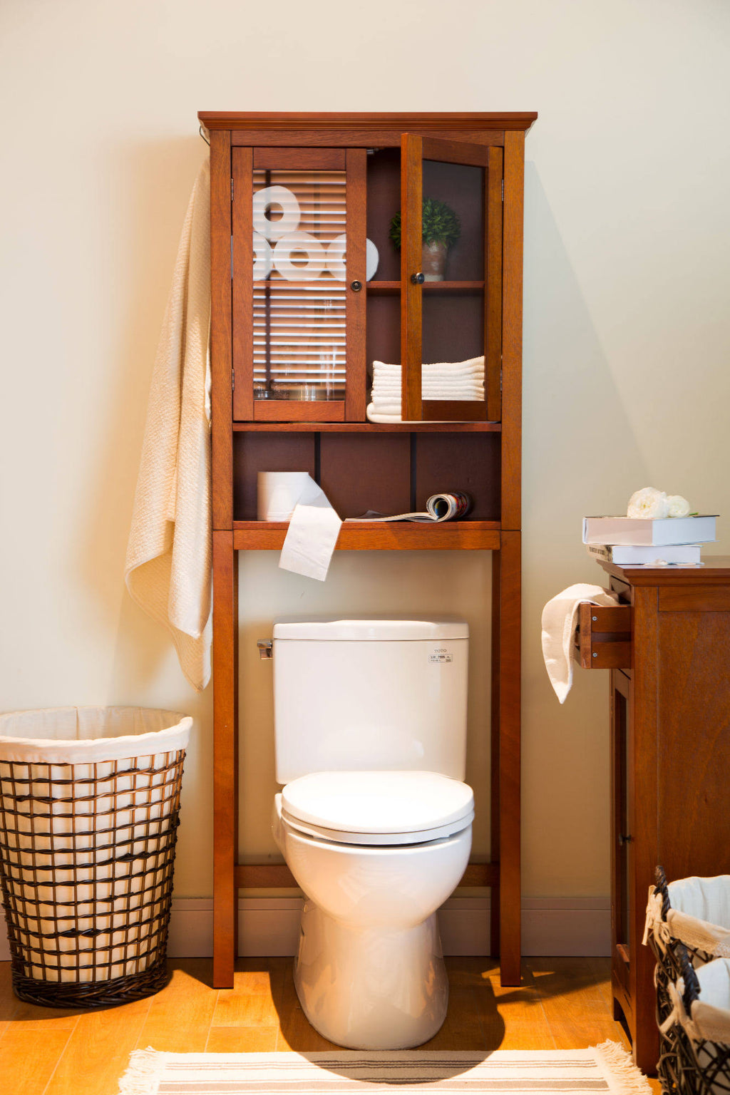 Wooden Bathroom Storage Cabinet Spacesaver Z283313