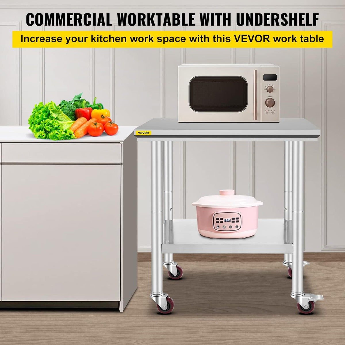 Stainless Steel Work Table with Wheels 24 x 30 W492