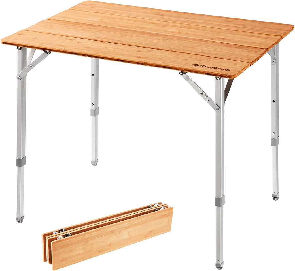 Bamboo Folding Camping Table with Carry Bag A50327