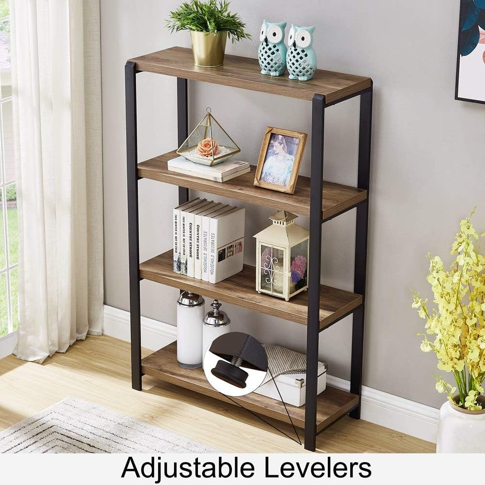 4 Tier Wood and Metal Bookshelf F26405