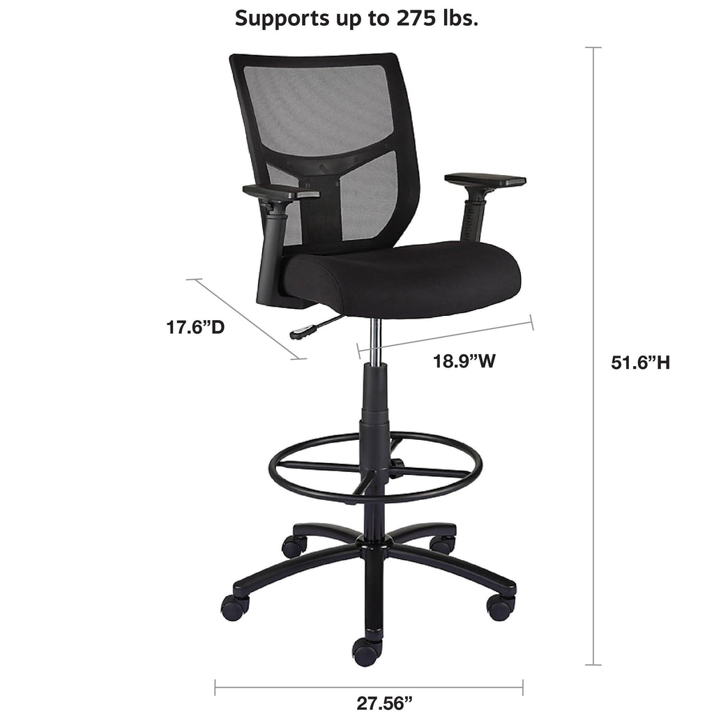 Black Mesh and Fabric Stool H6321