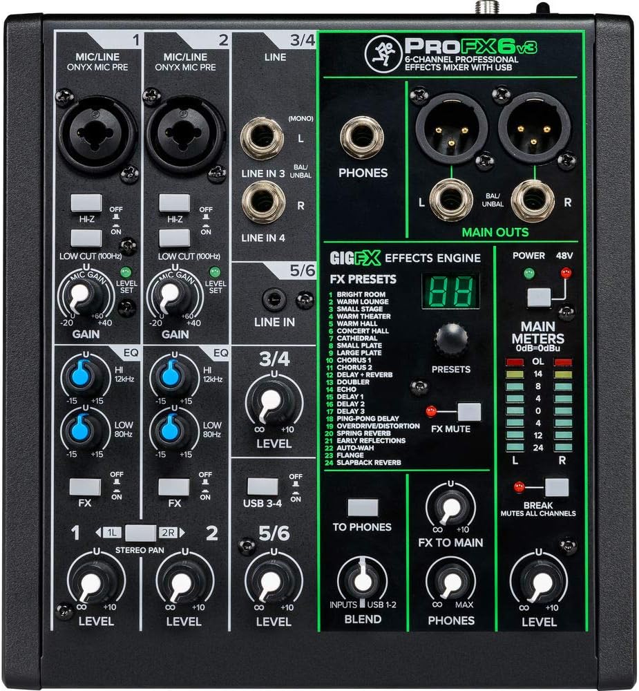 6-Channel Mixer with Built-In FX and Bag K3855
