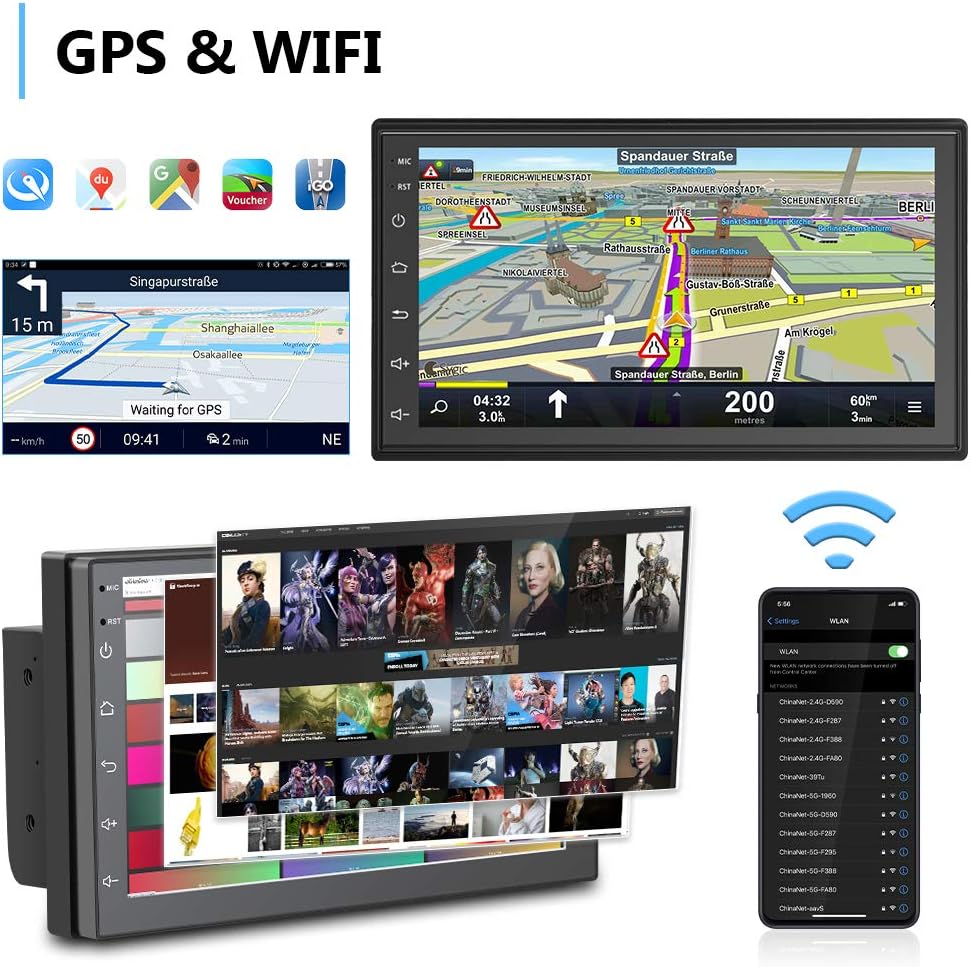 Double Din Touch Screen Car Stereo with Backup Camera O483