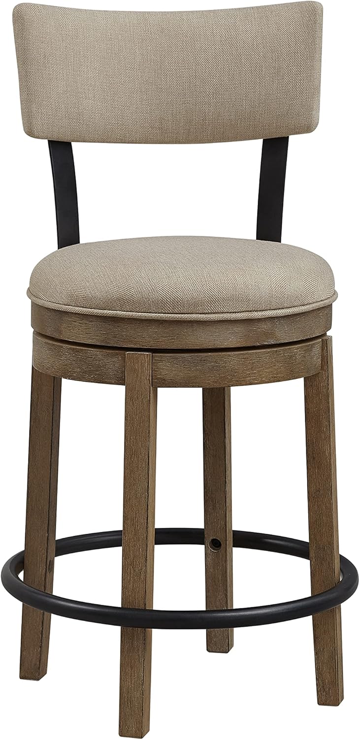 Light Brown 29 Inch Swivel Barstool Set of 1 I977144